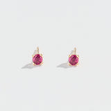 TINY RUBY STUD EARRINGS| 14K YELLOW GOLD