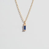 SAPPHIRE BAGUETTE STATION NECKLACE | 14K GOLD