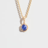 MATRIX HALO NECKLACE | 14K GOLD & STAR SAPPHIRE