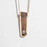 CRYSTAL TALISMAN NUGGET NECKLACE | 14K GOLD | SALT + PEPPER DIAMOND