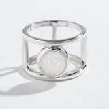 DOUBLE BAND RING | 14K GOLD & OPAL