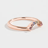 RAINBOW CONTOUR BAND | 14K GOLD & SAPPHIRES