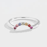 RAINBOW CONTOUR BAND | 14K GOLD & SAPPHIRES