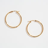 POLISHED HINGED HOOPS | 14K GOLD