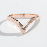 TEXTURED CHEVRON BAND | 14K GOLD