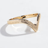 TEXTURED CHEVRON BAND | 14K GOLD