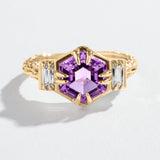 VORTEX RING | AMETHYST & MOISSANITE