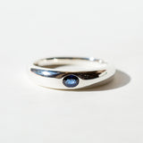 SINGLE GEM DOME RING | SILVER | BLUE SAPPHIRE