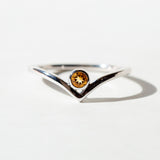 SOLITAIRE CHEVRON RING | CITRINE