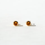 BEZEL CITRINE STUDS | STERLING SILVER