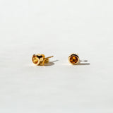 BEZEL CITRINE STUDS | STERLING SILVER