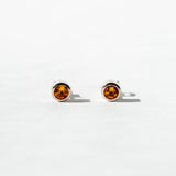 BEZEL CITRINE STUDS | STERLING SILVER