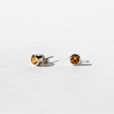 BEZEL CITRINE STUDS | STERLING SILVER