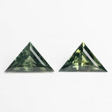 0.84cttw 2pc 7.16x4.41x2.54mm 7.19x4.38x2.61mm Triangle Step Cut Sapphire Matching Pair 22768-10