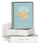 FLORAL MENORAH HOLIDAY GREETING CARDS