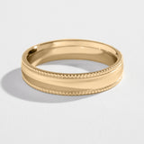 14k Yellow Gold Band with Milgrain (Beaded) edge