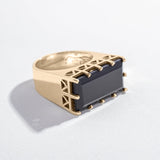 EAST WEST STATEMENT RING | 14K GOLD