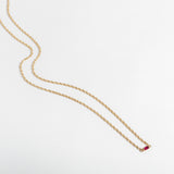 14K GOLD ROPE CHAIN NECKLACE | 18" | RUBY