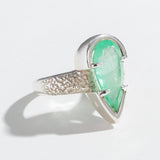 ONE OF A KIND PHOENIX TEAR RING | STERLING SILVER & COLOMBIAN EMERALD