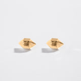 DOUBLE TERMINATED CRYSTAL NUGGET STUDS  | 14K GOLD