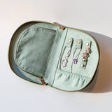 HALF MOON JEWELRY TRAVEL CASE | SEAFOAM GREEN