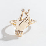 DAINTY DIAMOND HAND RING | 14K GOLD