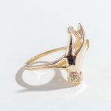 DAINTY DIAMOND HAND RING | 14K GOLD