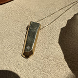 CRYSTAL TALISMAN NUGGET NECKLACE | 14K GOLD | SALT + PEPPER DIAMOND