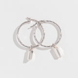 CRYSTAL POINT NUGGET HOOPS