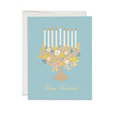 FLORAL MENORAH HOLIDAY GREETING CARDS