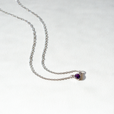 AMETHYST BEZEL NECKLACE