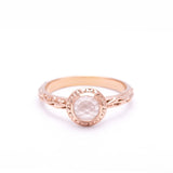 MATRIX HALO BEZEL RING | ROSE CUT ROSE QUARTZ