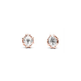 NATURAL HERKIMER DIAMOND STUDS | 14K GOLD