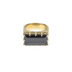 EAST WEST CROWN RING | GOLD VERMEIL & ONYX - AngelaMonacojewelry