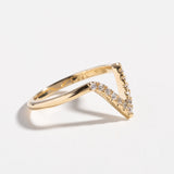 DEEP V CHEVRON BAND | 14K GOLD & DIAMONDS