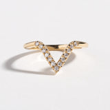 DEEP V CHEVRON BAND | 14K GOLD & DIAMONDS