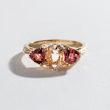 ARTEMIS ENGAGEMENT RING | 14K GOLD & HERKIMER DIAMOND WITH PINK TOURMALINES