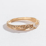 PAVE MATRIX CONTOUR BAND | 14K GOLD & MOISSANITE