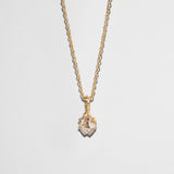 HERKIMER IN THE ROUGH NECKLACE WITH BAIL | 14K GOLD