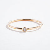 THIN STACKABLE DIAMOND BAND | 14K GOLD & DIAMONDS