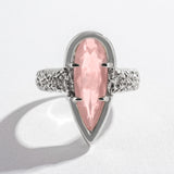 PHOENIX TEAR RING | ROSE QUARTZ