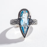 PHOENIX TEAR RING | BLUE TOPAZ