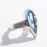 PHOENIX TEAR RING | BLUE TOPAZ