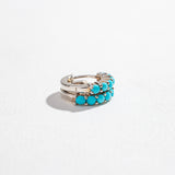 TURQUOISE HINGED HUGGIES | STERLING SILVER