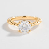 MESA SOLITAIRE ENGAGEMENT RING | 14K GOLD & MOISSANITE