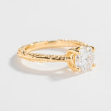 MESA SOLITAIRE ENGAGEMENT RING | 14K GOLD & MOISSANITE