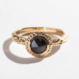 MATRIX HALO BEZEL ENGAGEMENT RING | 14K GOLD & BLACK DIAMOND