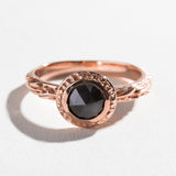 MATRIX HALO BEZEL ENGAGEMENT RING | 14K GOLD & BLACK DIAMOND