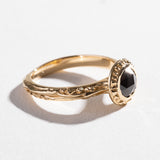 MATRIX HALO BEZEL ENGAGEMENT RING | 14K GOLD & BLACK DIAMOND