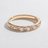 MATRIX TEXTURED WEDDING BAND | 14K GOLD & DIAMONDS